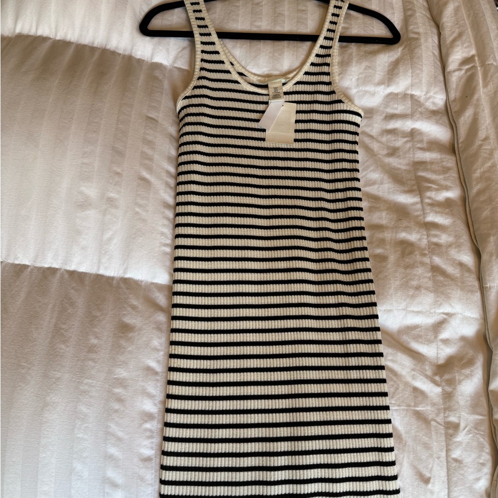 H&M Black and White Striped Maxi Dress